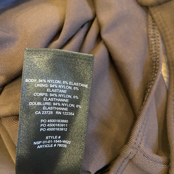 Babaton Contour High Neck Bodysuit – Chocolate Brown – Size S - Picture 6 of 7